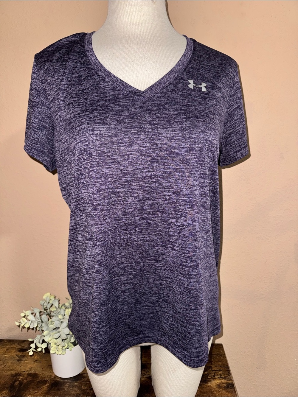 Under Armour Purple Heather V-Neck Performance Shirt